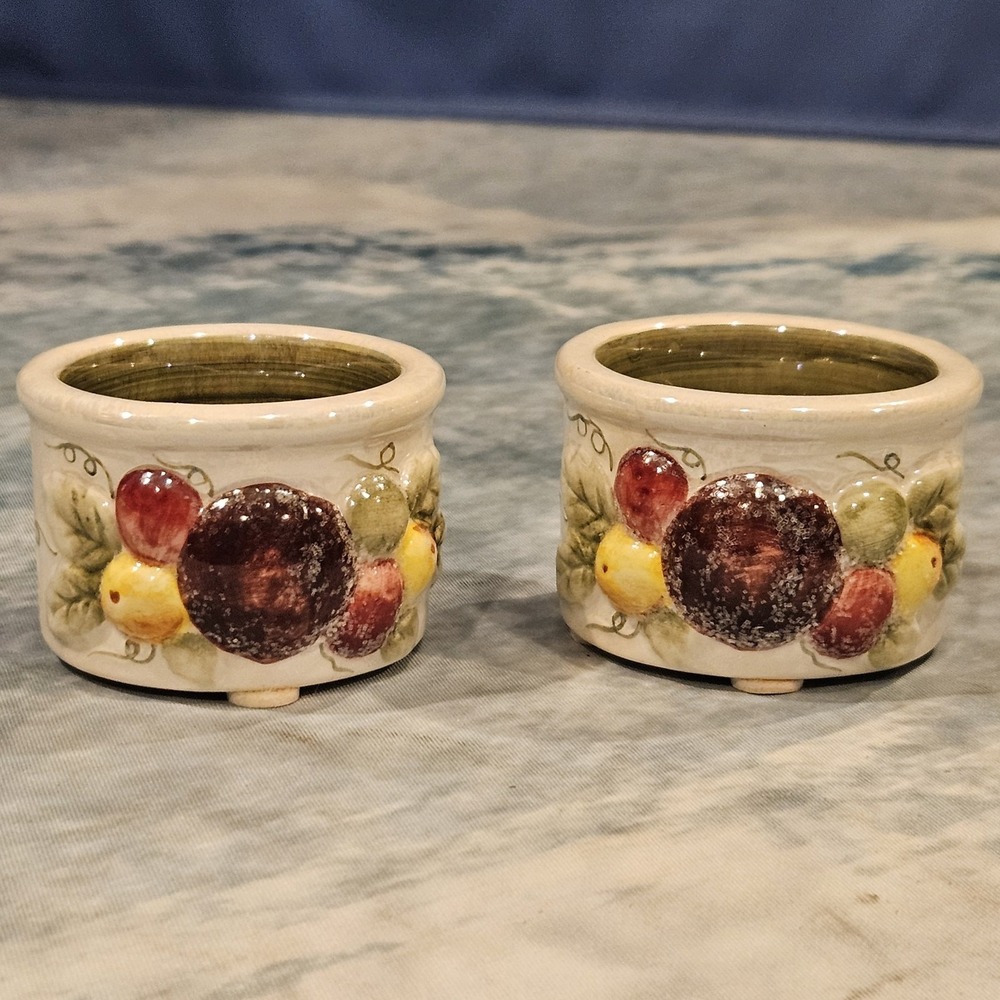 Yankee Candle Fruit Ceramic Tea Light Holders Set Of 2 Votive Candleholders
